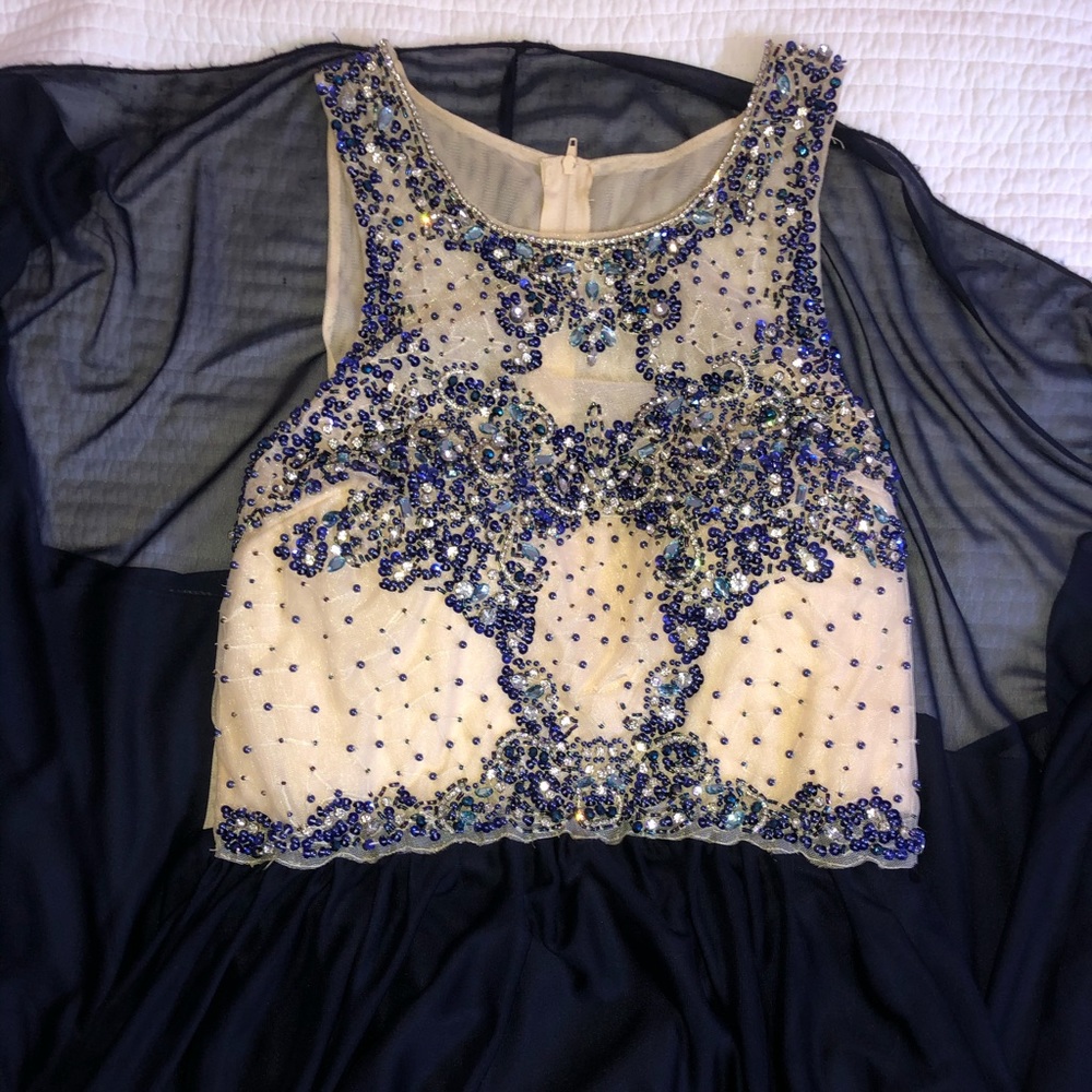 Beautiful Navy Blue Prom Dress